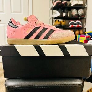 Adidas Kids Samba Messi J - Pink and Black Sneakers with Gum Sole